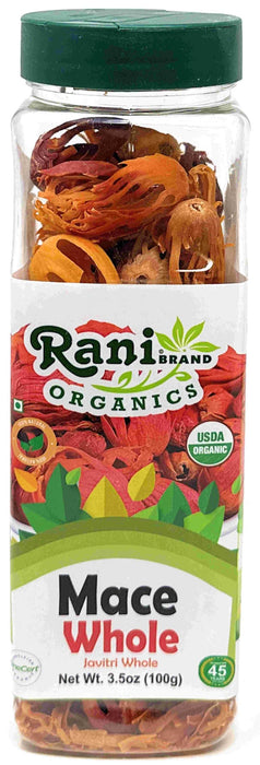 Rani Organic Mace Whole (Javathri), Spice 3.5oz (100g) PET Jar ~ All Natural | Vegan | Gluten Friendly | NON-GMO | Kosher | Indian Origin | USDA Certified Organic