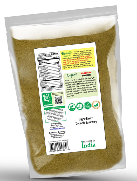 Rani Organic Aloevera Powder (Aloe Barbadensis) 7oz (200g) ~ All Natural | No Color | Gluten Friendly | Vegan | Non-GMO | Kosher | No Salt or fillers | Indian Origin | USDA Organic Certified