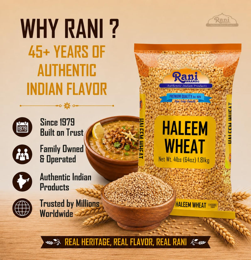 Rani Haleem Wheat 64oz (4lbs) 1.81kg Bulk ~ All Natural | Vegan | Gluten Friendly | NON-GMO | Kosher | Indian Origin
