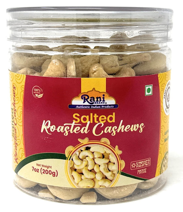 Rani Salted Roasted Cashews 14oz (400g) PET Jar, Pack of 6, Non-Fried, Oil Free ~ All Natural | Vegan | Gluten Friendly | NON-GMO | Kosher | Air Roasted, Crunchy & Flavorful