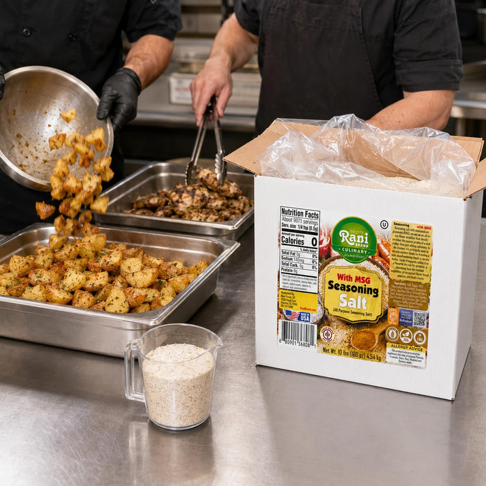 Rani Seasoning Salt with MSG (All Purpose Seasoning Salt) 160oz (10lbs) 4.54kg Bulk Box ~ Gluten Free | NON-GMO | Kosher | Vegan | Sodium Free | Product of USA