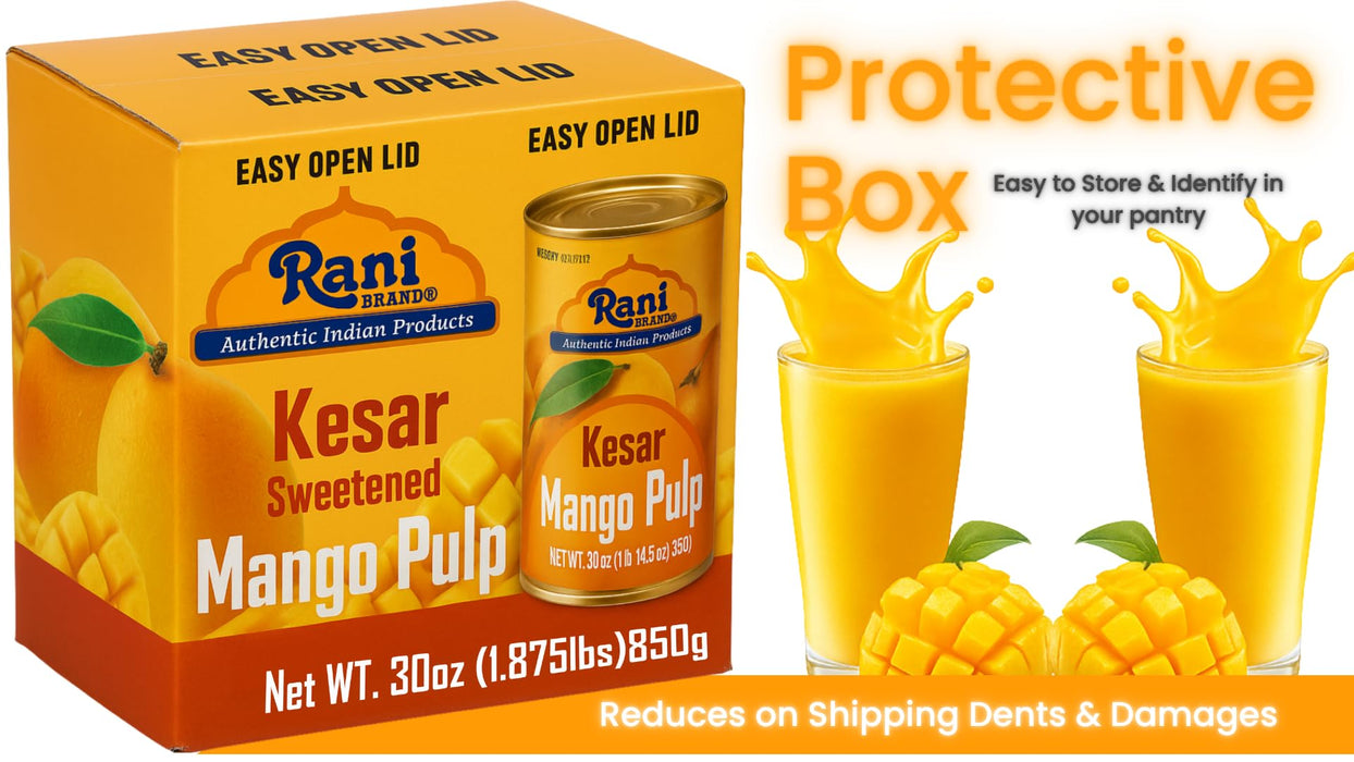 Rani Mango Pulp Puree (Kesar Sweetened) {3 Sizes Available)