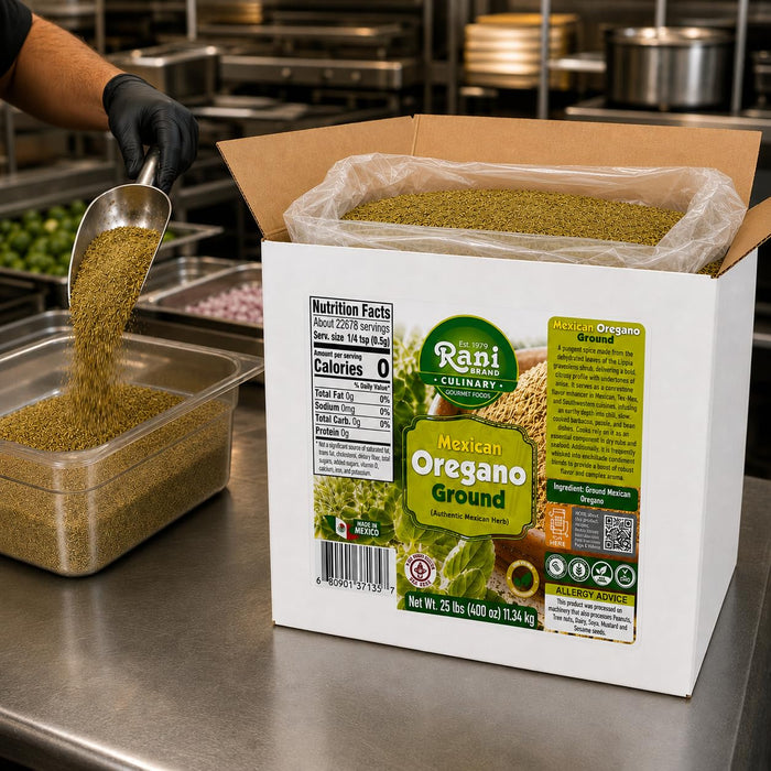 Rani Mexican Oregano Ground (Authentic Mexican Herb) 400oz (25lbs) 11.34kg Bulk Box ~ All Natural | Gluten Free | NON-GMO | Kosher | Vegan | Sodium Free | Product of Mexico