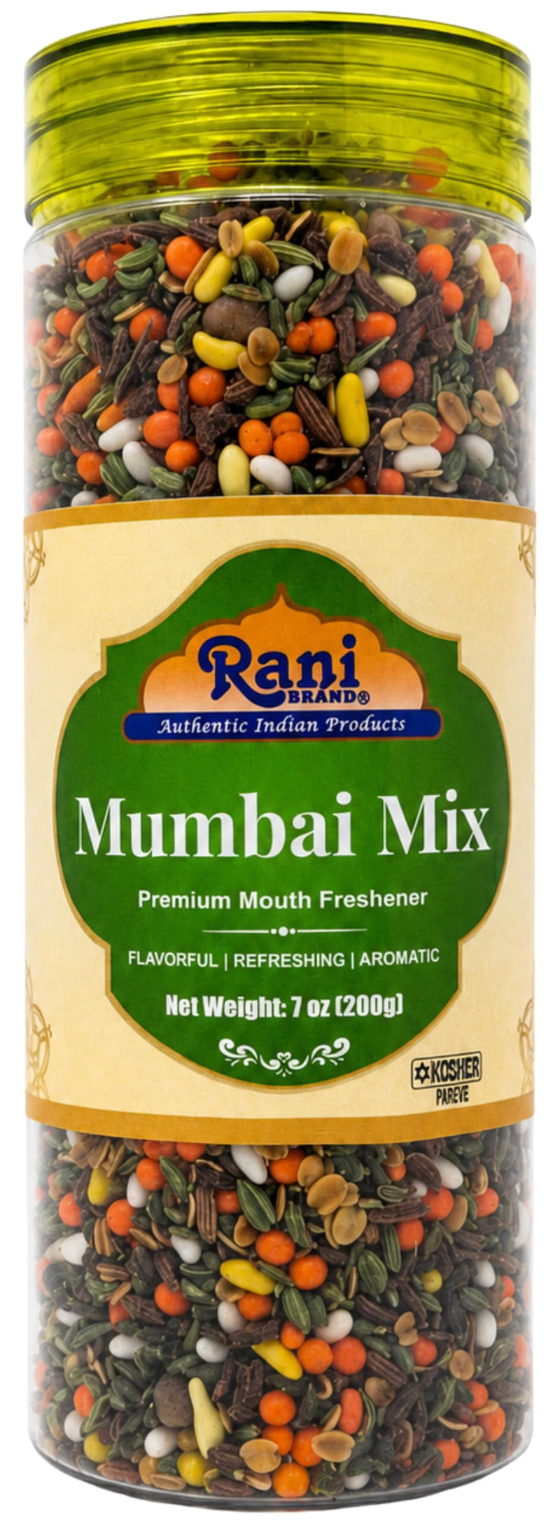 Rani Mumbai Mix (Premium Mouth Freshener) 7oz (200g) PET Jar, After meal Candy ~ Indian Tasty Treats | Vegan | Gluten Friendly | NON-GMO | Indian Origin