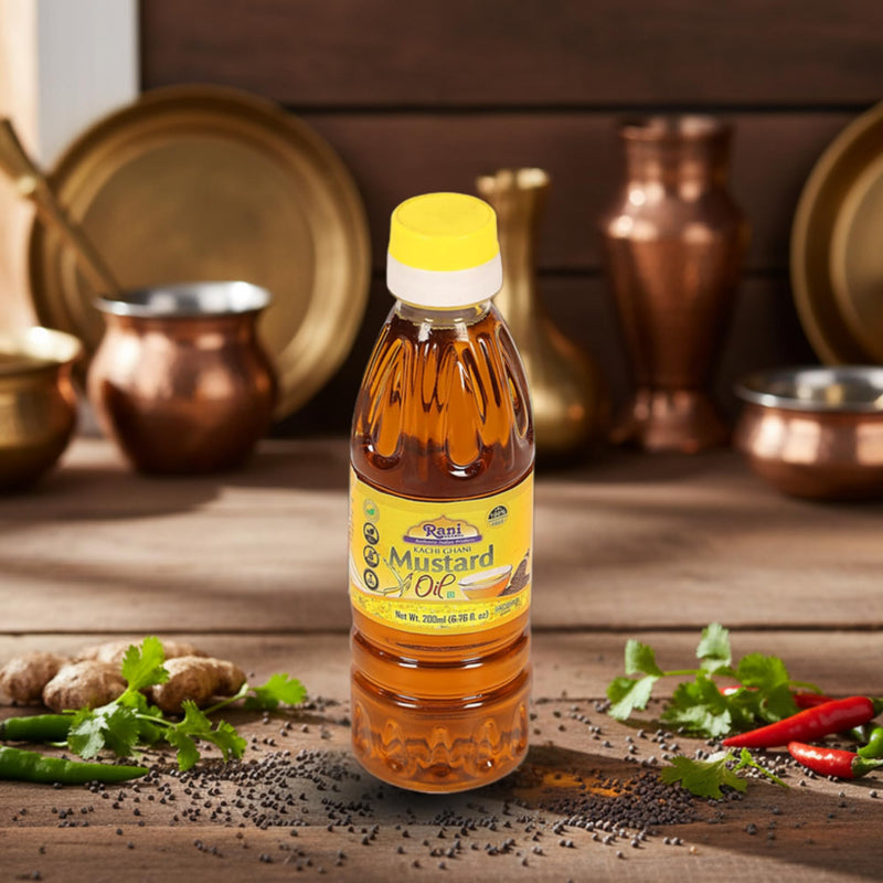 Rani Mustard Oil (Kachi Ghani) 16.9 Ounce (500ml) NON-GMO| Kosher | Gluten Free | Vegan | 100% Natural