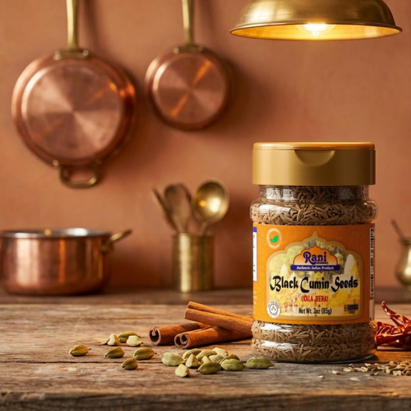 Rani Black Cumin Seeds (Kala Jeera / Bunium Bulbocastanum) 3oz (85g) PET Jar ~ All Natural | Gluten Friendly | NON-GMO | Kosher | Vegan | Indian Origin