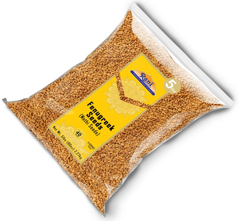 Rani Fenugreek (Methi) Seeds Whole 80oz (5lbs) 2.27kg, Bulk, Trigonella Foenum Graecum ~ All Natural | Vegan | Gluten Friendly | Kosher | Non-GMO