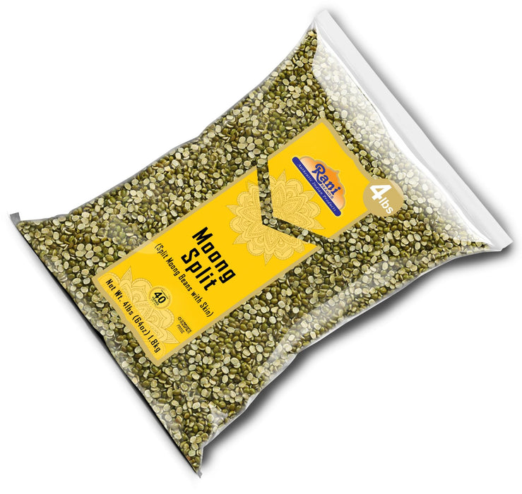 Rani Moong Split (Split Mung Beans with Skin) Lentils Indian 64oz (4lbs) 1.81kg Bulk ~ All Natural | Gluten Friendly | Non-GMO | Kosher | Vegan | Indian Origin