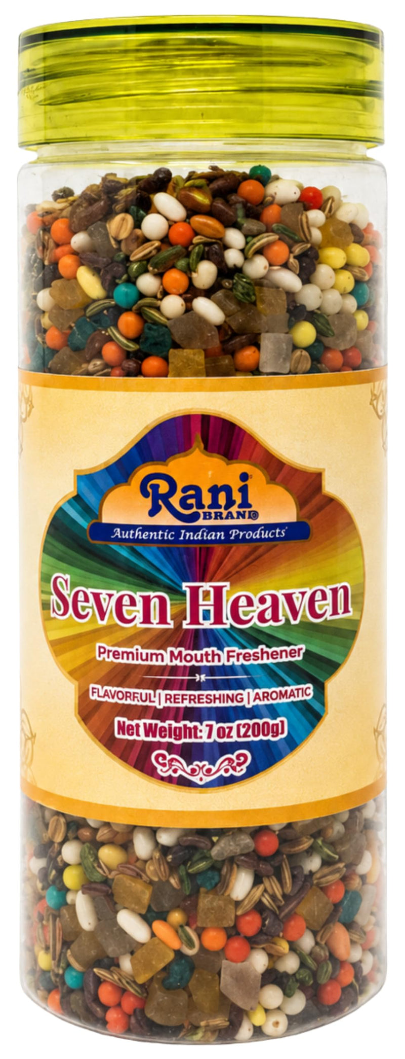 Rani Seven Heaven (Premium Mouth Freshener) 7oz (200g) PET Jar, After meal Candy ~ Indian Tasty Treats | Vegan | Gluten Friendly | NON-GMO | Indian Origin
