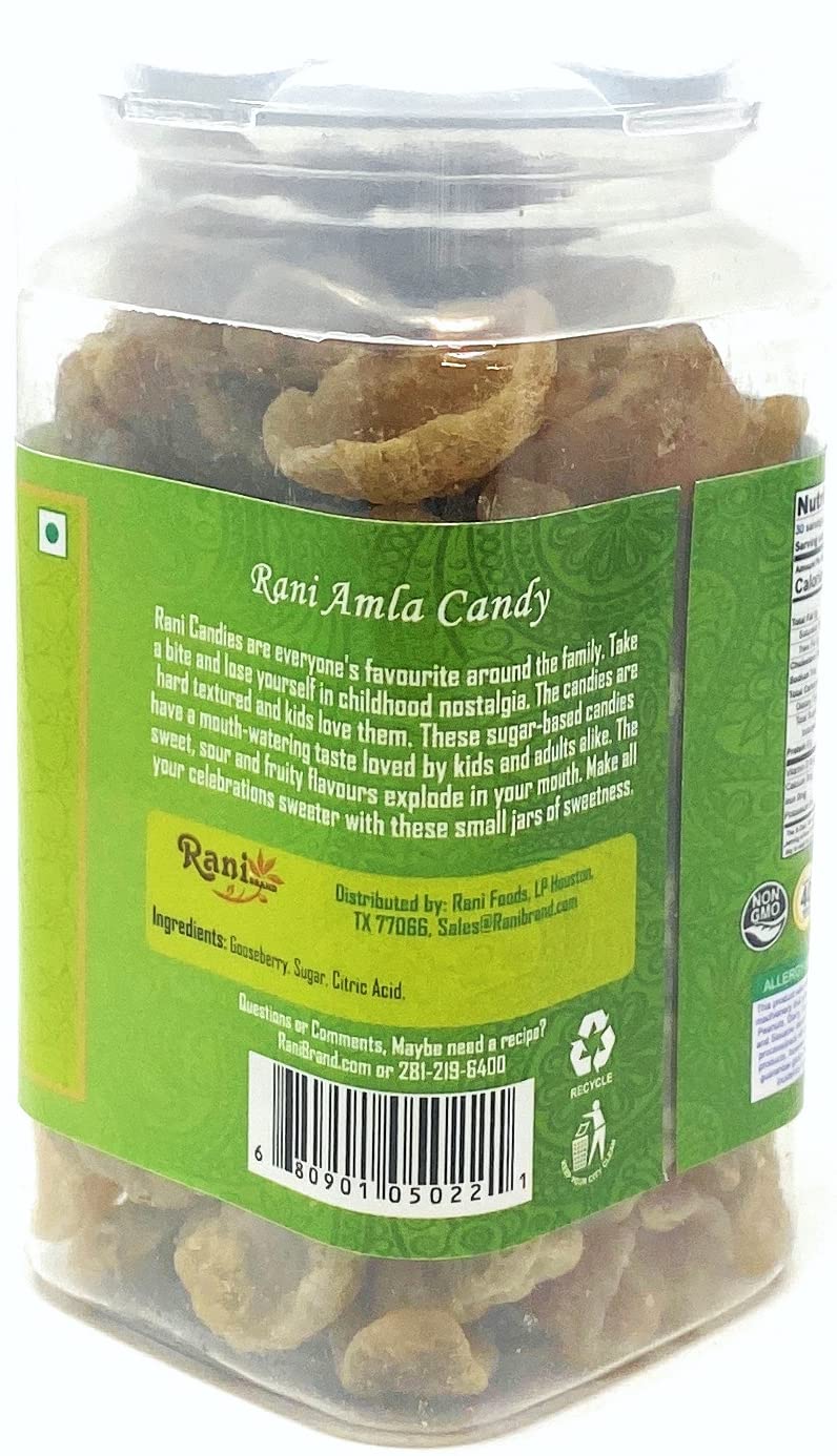 Rani Amla Candy 5.25oz (150g) Vacuum Sealed, Easy Open Top, Resealable Container ~ Indian Tasty Treats | Vegan | Gluten Friendly | NON-GMO | Indian Origin