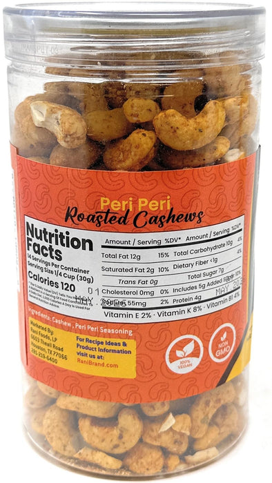 Rani Roasted Cashews Variety Pack (Salted, Black Pepper, Peri Peri) 14oz (400g) Pack of 3, PET Jar, Non-Fried, Oil Free ~ All Natural | Vegan | Gluten Friendly | NON-GMO | Kosher | Air Roasted