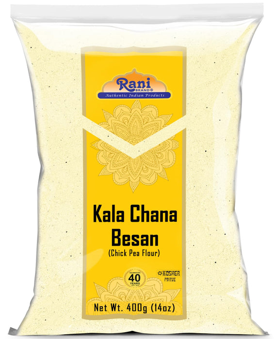 Rani Kala Chana Besan (Chick Peas Flour) 14oz (400g) ~ All Natural | Vegan | Gluten Friendly | NON-GMO | Kosher | Indian Origin