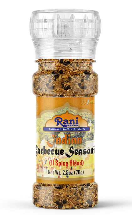 Rani Indian Barbeque Seasoning (11-Spice Blend) 2.5oz (70g) Grinder Bottle ~ All Natural | Salt-Free | Vegan | No Colors | Gluten Friendly | NON-GMO | Kosher | Indian Origin