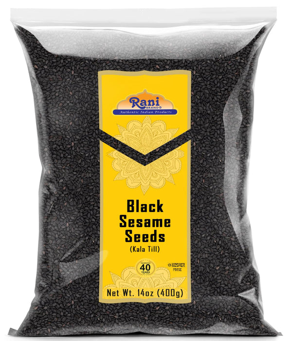 Rani Sesame Seeds Whole Black, Raw (Kala Till) 14oz (400g) ~ All Natural | Gluten Friendly | NON-GMO | Kosher | Vegan | Indian Origin