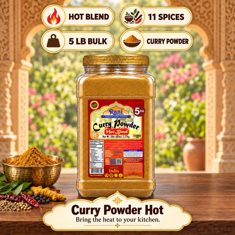 Rani Curry Powder Hot Natural 11-Spice Blend 5lbs (80oz) Bulk ~ Salt Free | Vegan | Gluten Friendly | NON-GMO