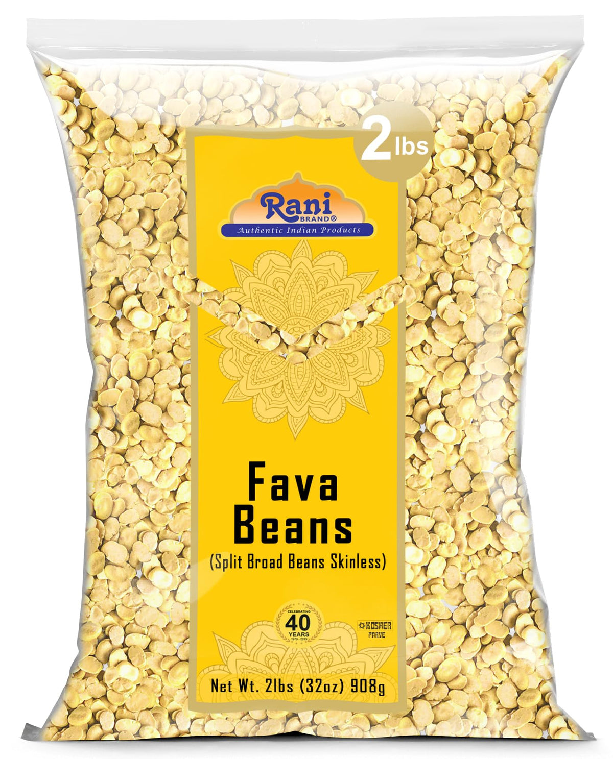 Rani Fava Beans (Split Broad Beans Skinless) 32oz (2lbs) 908g ~ All Na ...