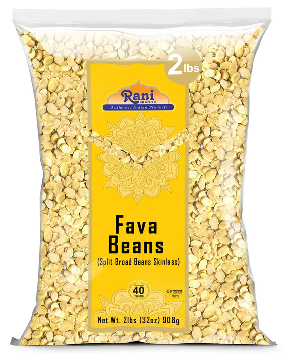 Rani Fava Beans (Split Broad Beans Skinless) 32oz (2lbs) 908g ~ All Natural | Gluten Friendly | Non-GMO | Kosher | Vegan | Product of USA