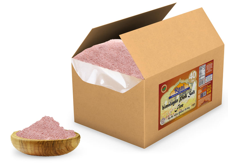 Rani Himalayan Pink Salt Powder (84 Essential Trace Minerals) 640oz (40lbs) 18.14kg Bulk Box ~ All Natural | Vegan | Gluten Friendly | NON-GMO | Indian Origin