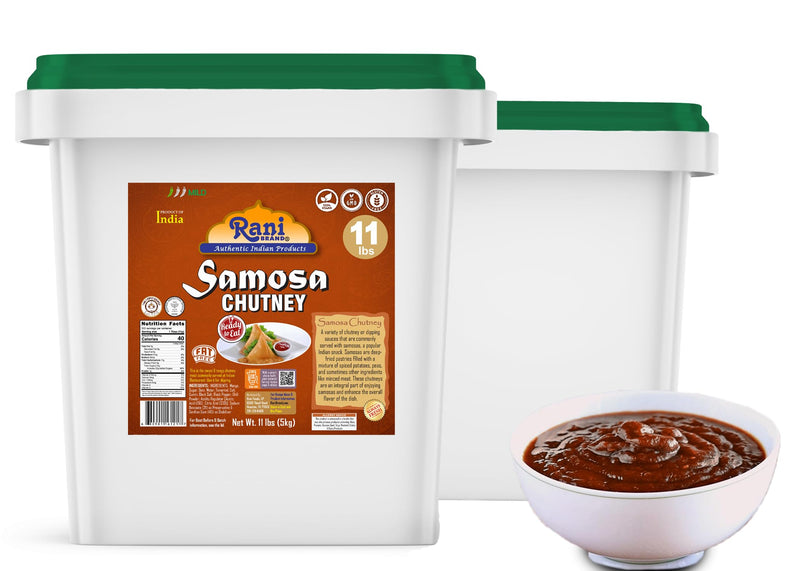 Rani Samosa Chutney (Sweet, Sour & Spicy Dipping Sauce) 176oz (11lbs) 5kg Bulk Bucket, Ready to eat, Vegan ~ Gluten Free | NON-GMO | Kosher | No Colors | Indian Origin