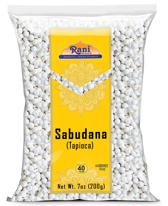 Rani Sabudana (Tapioca / Sago) Pearls 7oz (200g) ~ All Natural | Vegan | No Colors | NON-GMO | Kosher | Indian Origin