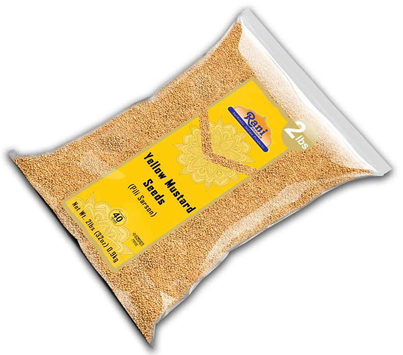 Rani Yellow Mustard Seeds Whole Spice 32oz (2lbs) 908g ~ All Natural | Vegan | Gluten Friendly | NON-GMO | Kosher | Indian Origin