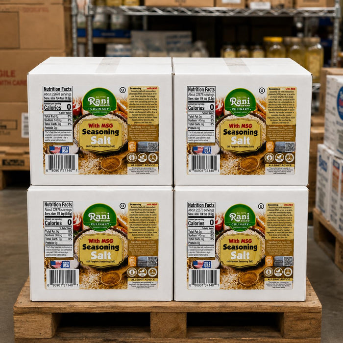 Rani Seasoning Salt with MSG (All Purpose Seasoning Salt) 400oz (25lbs) 11.34kg Bulk Box ~ Gluten Free | NON-GMO | Kosher | Vegan | Sodium Free | Product of USA
