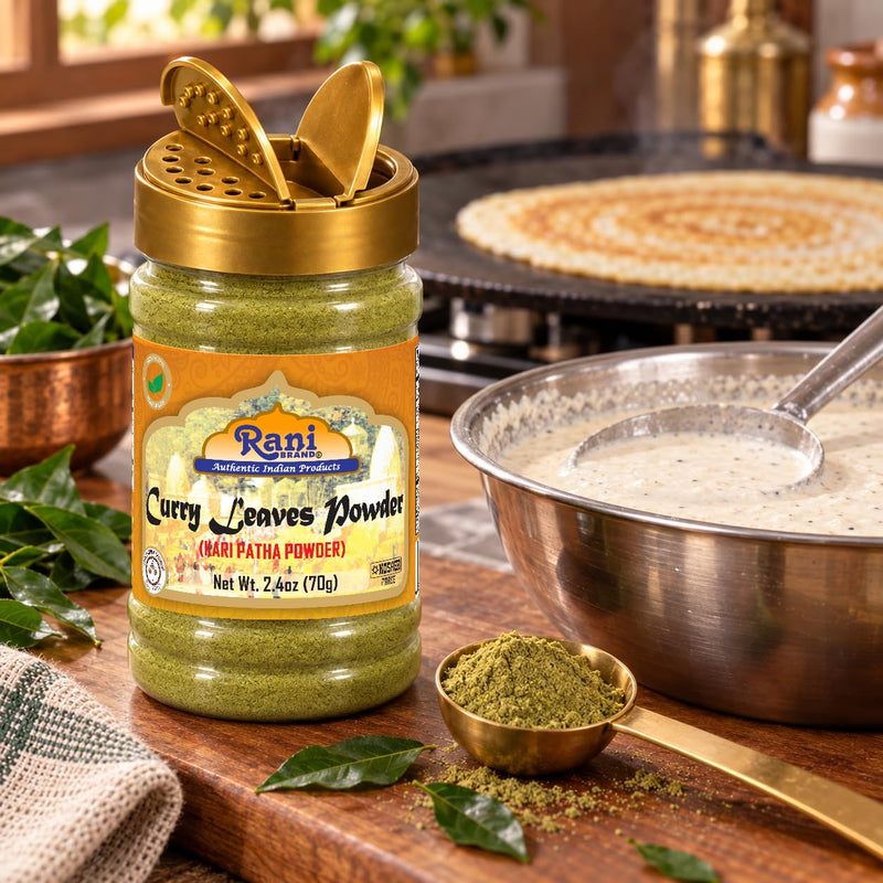 Rani Curry Leaves Powder (Kari Neem Patha) Indian Spice 2.4oz (70g) ~ All Natural | Vegan | Gluten Friendly | NON-GMO | Indian Origin