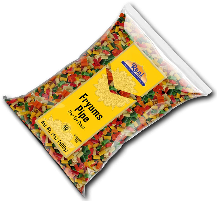 Rani Far Far / Fryums (Wheat & Tapioca Pellet) Round/Pip Shape 14oz (400gm) ~ Vegan, Kosher, Uncooked, Used to make papad, Bhungra / chip snack