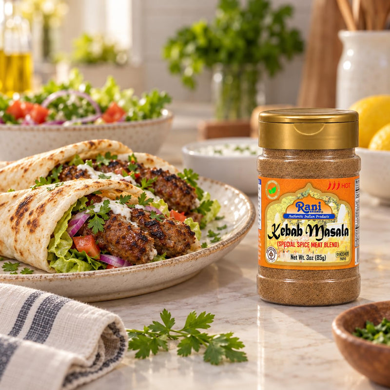 Rani Kebab Masala Indian Spice Blend for Meat Dishes 3oz (85g) PET Jar ~ All Natural, Salt-Free | Vegan | No Colors | Gluten Friendly | NON-GMO | Kosher | Indian Origin