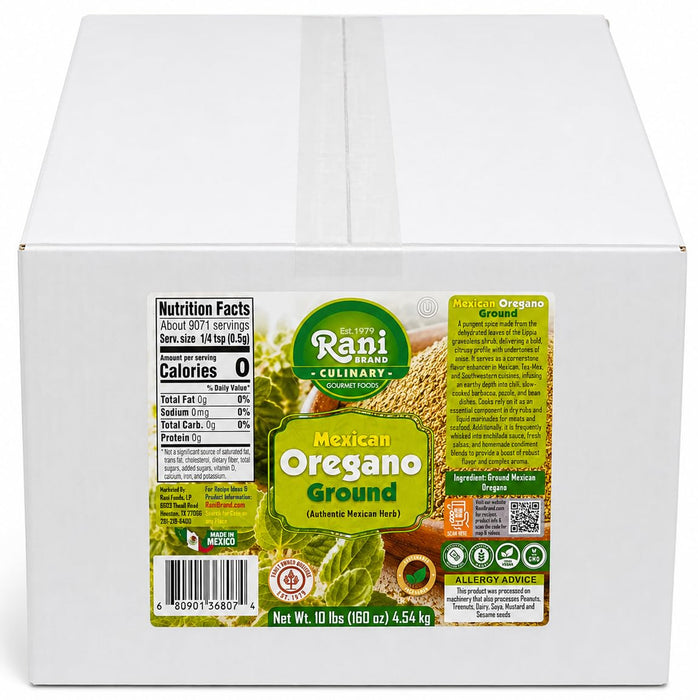 Rani Mexican Oregano Ground (Authentic Mexican Herb) 160oz (10lbs) 4.54kg Bulk Box ~ Gluten Free | NON-GMO | Kosher | Vegan | Sodium Free | Product of Mexico