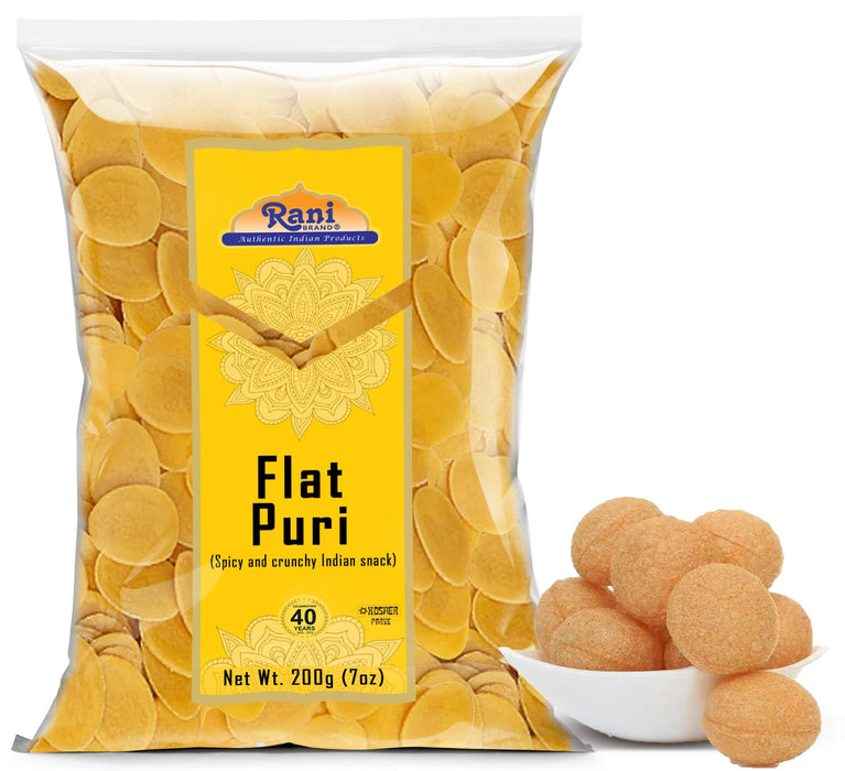 Rani Pani Puri Coins 7oz (200g) 80-85 Coins ~ Uncooked, Microwaveable wheat and Semolina Coins ~ All Natural | Vegan | NON-GMO | Kosher