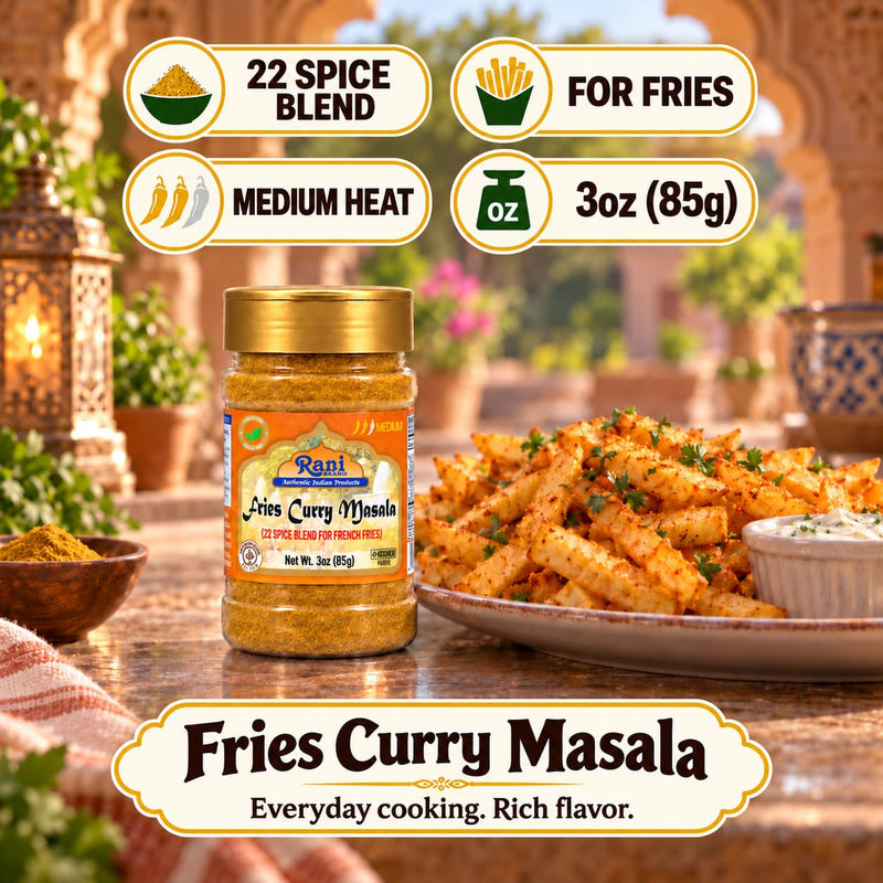 Rani French Fries Masala 3oz (85g) 21 Spice Blend, Shaker Top For Your Fries or Eggs ~ All Natural | Vegan | Gluten Friendly | NON-GMO | Kosher | Indian Origin