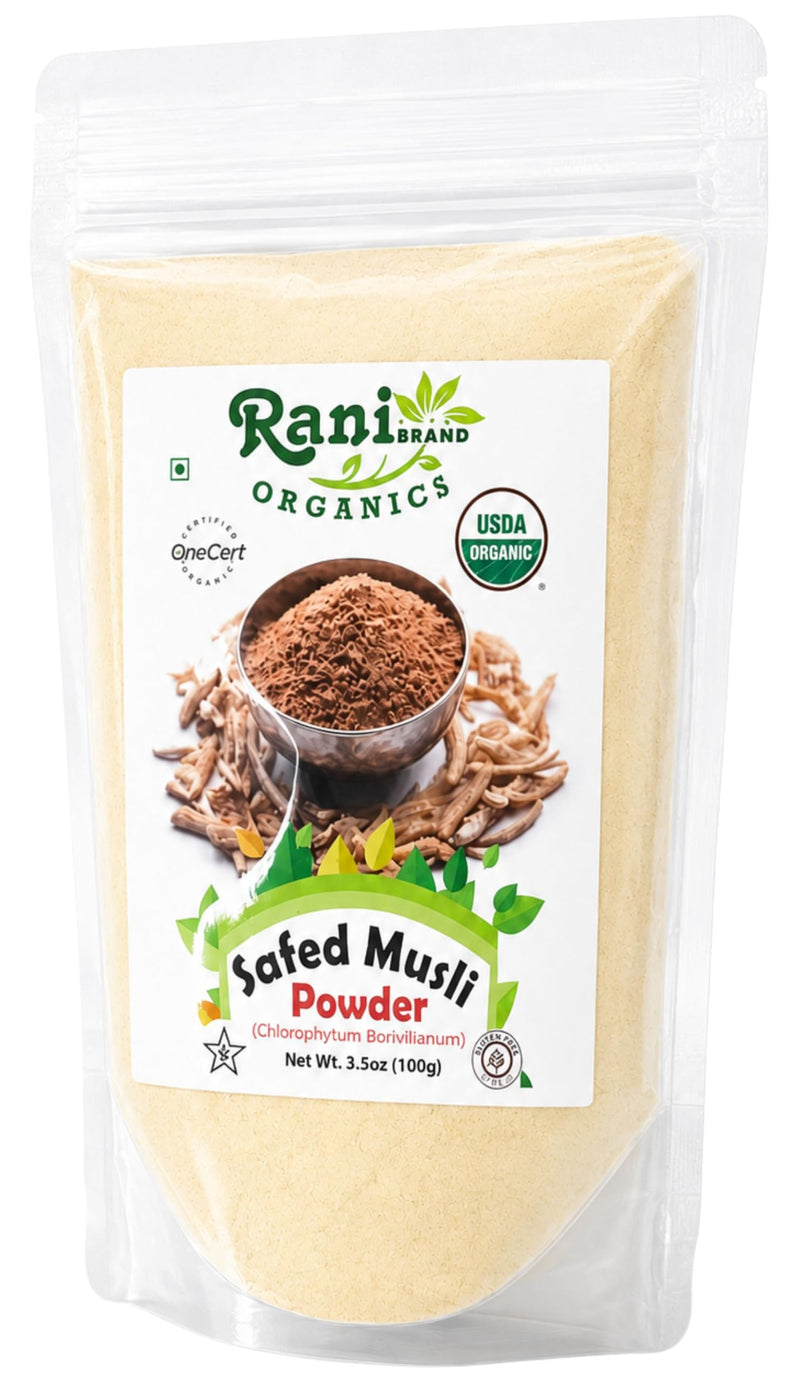 Rani Organic Safed Musli Powder 3.5oz (100g) ~ All Natural | Vegan | Gluten Friendly | NON-GMO | Indian Origin | USDA Certified Organic