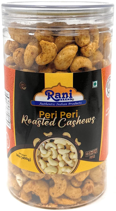 Rani Peri Peri Roasted Cashews 14oz (400g) PET Jar, Pack of 6, Non-Fried, Oil Free ~ All Natural | Vegan | Gluten Friendly | NON-GMO | Kosher | Air Roasted, Crunchy & Flavorful