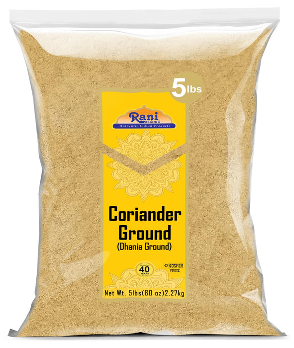 Rani Coriander Ground Powder (Indian Dhania) Spice, 80oz (5lbs) 2.27kg Bulk ~ All Natural, Salt-Free | Vegan | No Colors | Gluten Friendly | NON-GMO | Kosher