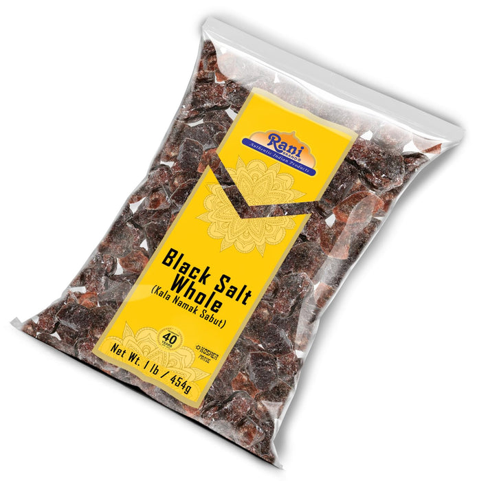 Rani Black Salt Raw Whole (Kala Namak) Mineral 16oz (1lb) 454g ~ Unrefined, Pure and Natural | Vegan | Gluten Friendly | NON-GMO | Kosher | Indian Origin