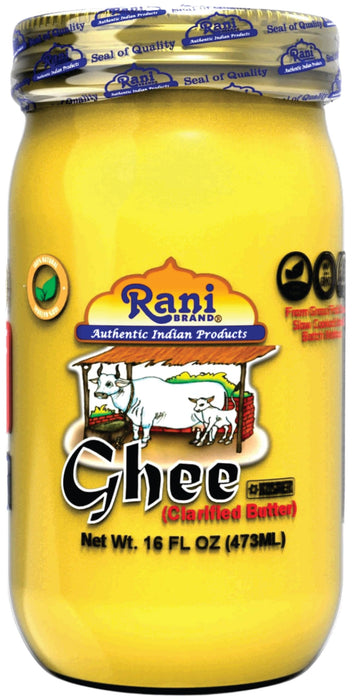 Rani Ghee Pure & Natural from Grass Fed Cows (Clarified Butter) 16oz (1lb) 454g ~ Glass Jar | Paleo & Keto Friendly | Gluten Free | Kosher | Product of USA