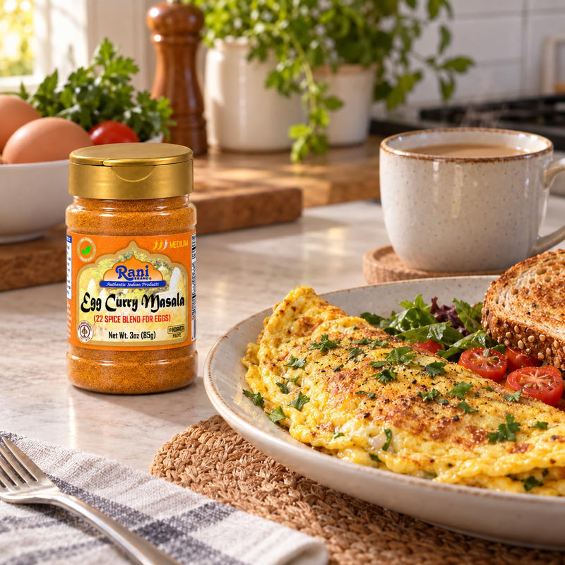 Rani Egg Curry Masala, 21 Spice Blend 3oz (85g) Shaker Top For Your Eggs or Tofu Scramble ~ All Natural | Vegan | Gluten Friendly | NON-GMO | Kosher