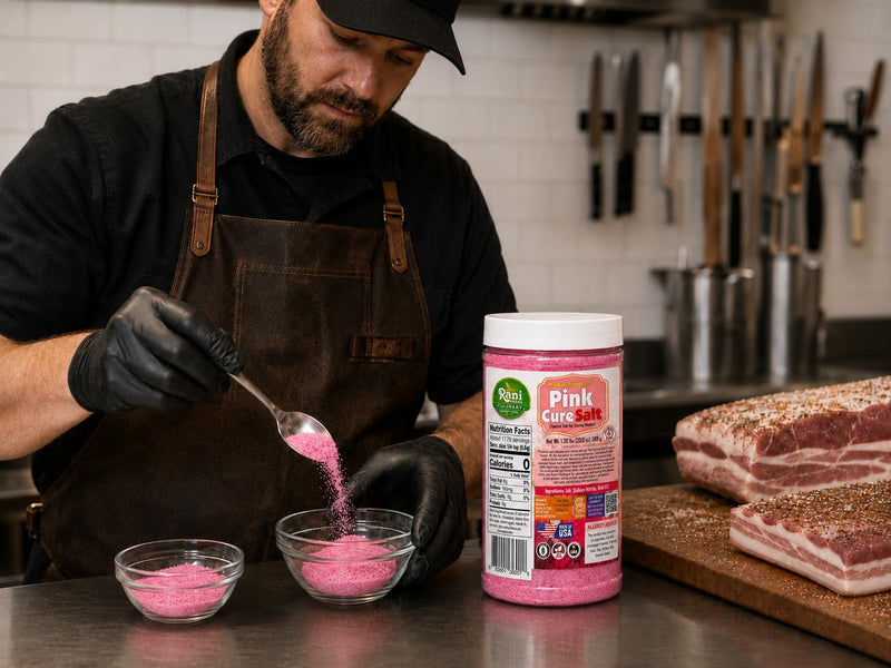 Rani Pink Cure Salt (Special Salt for Curing Meats) 20.8oz (1.3lbs) 589g PET Jar ~ Gluten Free | NON-GMO | Kosher | Vegan | Product of USA