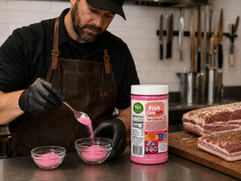 Rani Pink Cure Salt (Special Salt for Curing Meats) 20.8oz (1.3lbs) 589g PET Jar ~ Gluten Free | NON-GMO | Kosher | Vegan | Product of USA