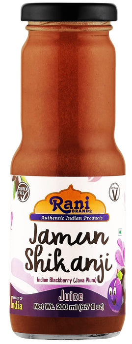 Rani Jamun Shikanji 6.7 fl oz (200 ml) Glass Bottle, Pack of 2 ~ Indian Fruit Beverage | Vegan | Gluten Free | NON-GMO | Indian Origin