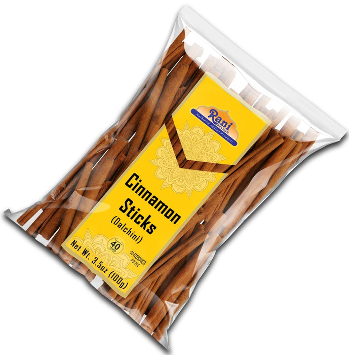 Rani Cinnamon Sticks 3.5oz (100g) - 18-22 Sticks - Strong Aroma, Perfect for Baking, Cooking & Beverages | 3+ Inches Length - Cassia Saigon Cinnamon from Vietnam | Kosher