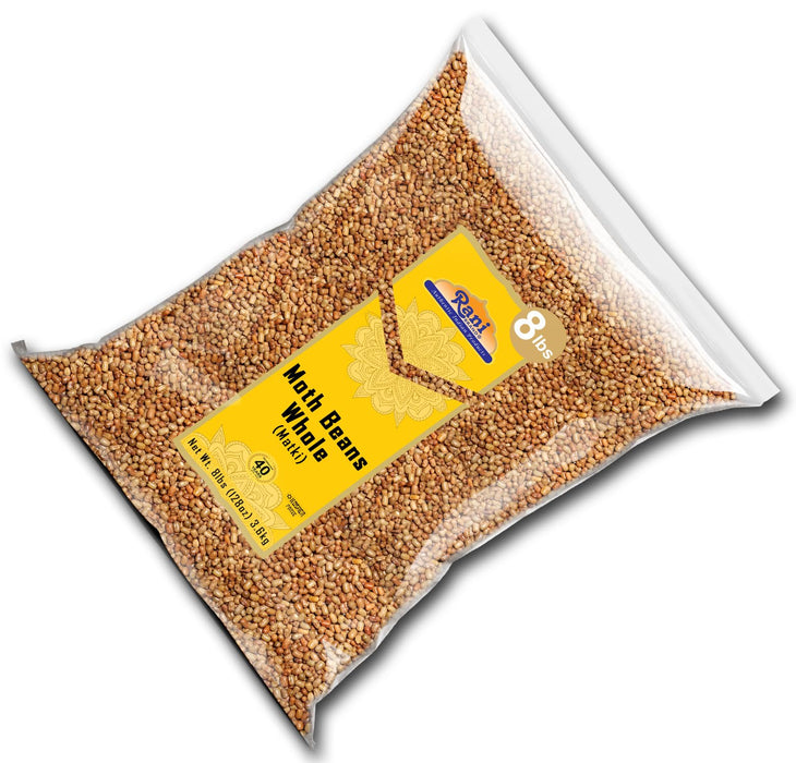 Rani Moth Beans Whole 128oz (8lbs) 3.63kg Bulk ~ All Natural | Gluten Friendly | Non-GMO | Kosher | Vegan | Indian Origin