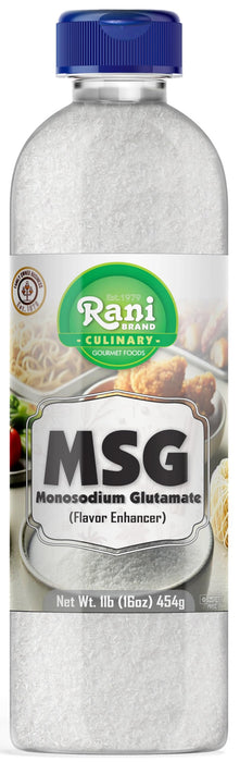 Rani MSG (Monosodium Glutamate) 16oz (1lb) 454g PET Jar ~ Flavor Enhancer, Umami Seasoning, Perfect for stir-frying, roasting, soups | Gluten Friendly | Vegan | NON-GMO | Kosher | Product of USA