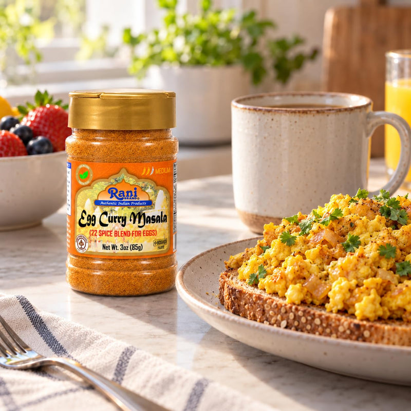Rani Egg Curry Masala, 21 Spice Blend 3oz (85g) Shaker Top For Your Eggs or Tofu Scramble ~ All Natural | Vegan | Gluten Friendly | NON-GMO | Kosher