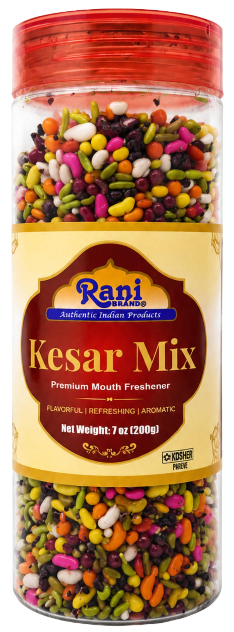 Rani Kesar Mix (Premium Mouth Freshener) 7oz (200g) PET Jar, After meal Candy ~ Indian Tasty Treats | Vegan | Gluten Friendly | NON-GMO | Indian Origin