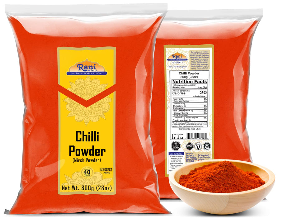 Rani Chilli Powder (Mirchi) Ground Indian Spice 28oz (800g) ~ All Natural, Salt-Free | Vegan | No Colors | Gluten Friendly | NON-GMO | Kosher | Indian Origin