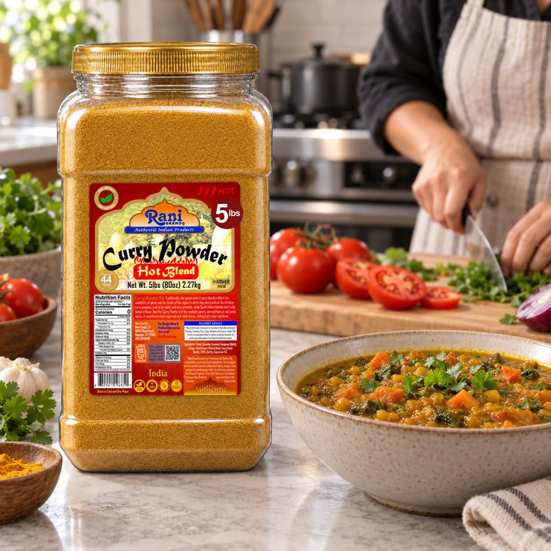Rani Curry Powder Hot Natural 11-Spice Blend 5lbs (80oz) Bulk ~ Salt Free | Vegan | Gluten Friendly | NON-GMO