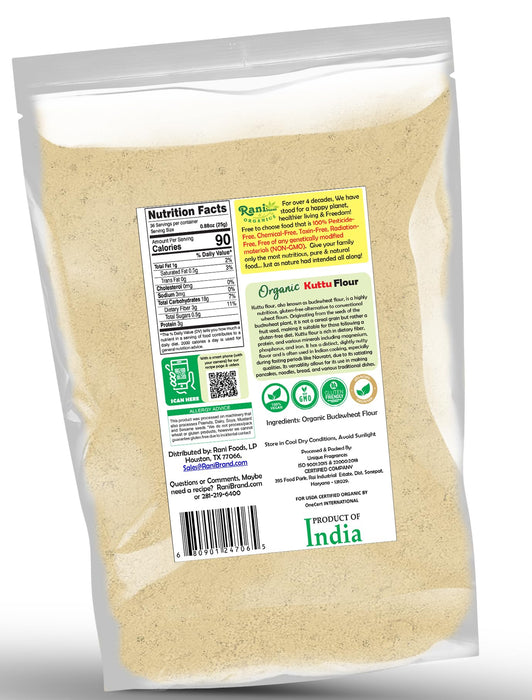 Rani Organic Kuttu (Buckwheat) Flour 32oz (2lbs) 908g Bulk ~ All Natural | Gluten Friendly | NON-GMO | Kosher | Vegan | Indian Origin | USDA Organic Certified