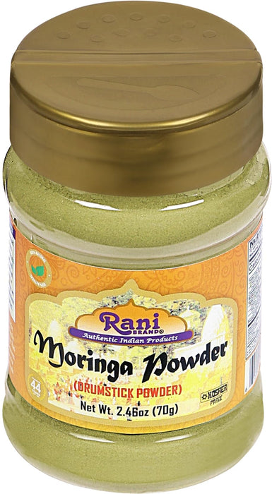 Rani Moringa Powder (Drumstick Powder) 2.46oz (70g) PET Jar ~ 100% Natural | Vegan | Gluten Friendly | NON-GMO | Kosher | No colors | Indian Origin